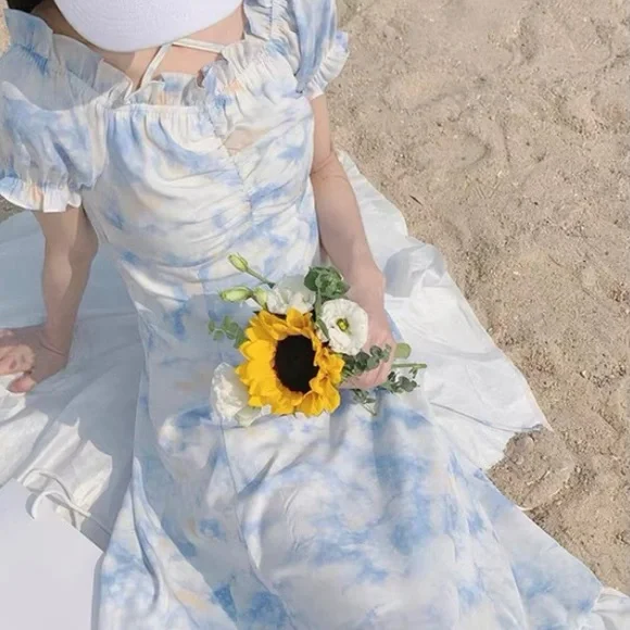 💙🤍 NWT blue long dress - Picture 4 of 6